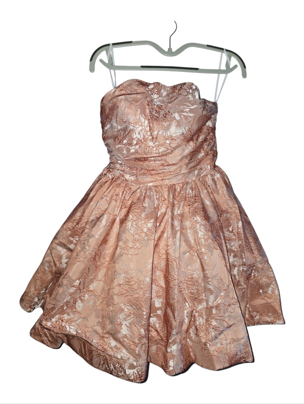 retro peachy pink tulled strapless party dress 4 NWT